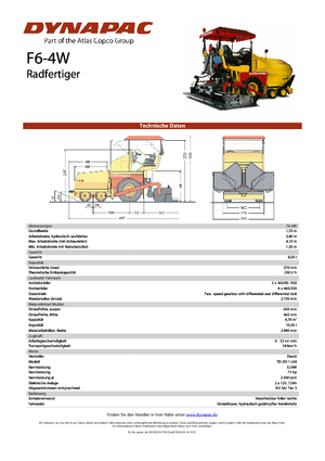 Straßenfertiger auf Rädern Dynapac F 6-4 W