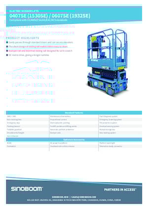 Scherenbühnen auf Rädern Sinoboom 1530SE