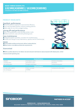 Scherenbühnen auf Rädern Sinoboom 1623RE 
