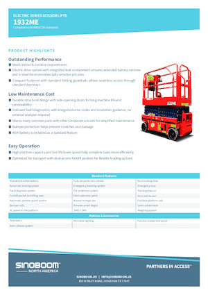 Scherenbühnen auf Rädern Sinoboom 1932ME