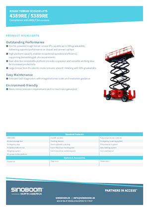 Scherenbühnen auf Rädern Sinoboom 5389RE