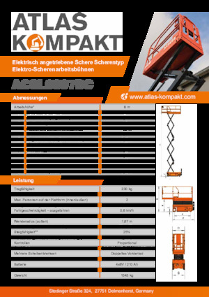 Scherenbühnen auf Rädern Atlas Kompakt ACSL 0807 DC