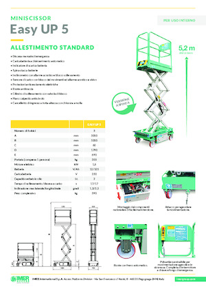 Scherenbühnen auf Rädern Imer Easy UP 5