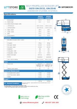 Scherenbühnen auf Rädern Sinoboom GN 2632
