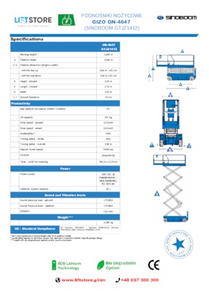Scherenbühnen auf Rädern Sinoboom GN 4647
