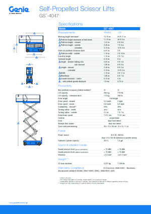 Scherenbühnen auf Rädern Genie GS-4047