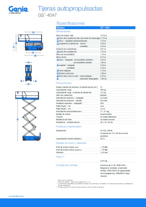 Scherenbühnen auf Rädern Genie GS-4047