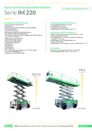 Scherenbühnen auf Rädern Imer IM 14220 E