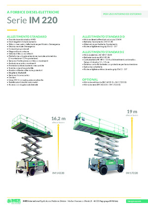 Scherenbühnen auf Rädern Imer IM 14220 D