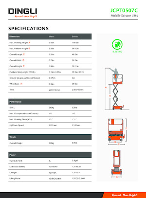 Scherenbühnen auf Rädern Dingli JCPT0507C