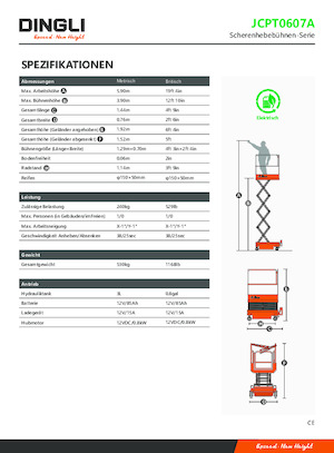 Scherenbühnen auf Rädern Dingli JCPT0607A