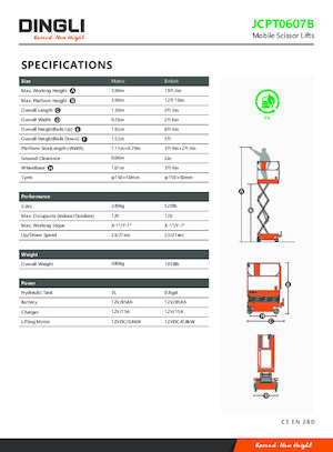 Scherenbühnen auf Rädern Dingli JCPT0607B