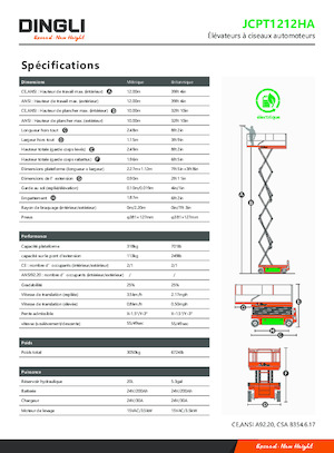 Scherenbühnen auf Rädern Dingli JCPT1212HA
