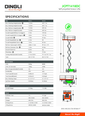 Scherenbühnen auf Rädern Dingli JCPT1418DC