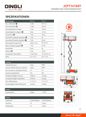 Scherenbühnen auf Rädern Dingli JCPT1418RT