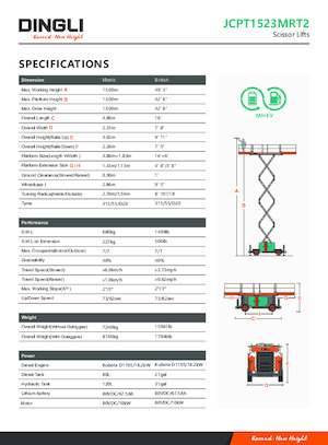 Scherenbühnen auf Rädern Dingli JCPT1523MRT2