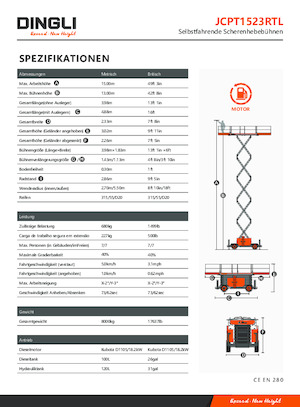 Scherenbühnen auf Rädern Dingli JCPT1523RTL