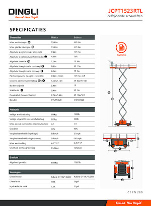 Scherenbühnen auf Rädern Dingli JCPT1523RTL