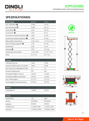 Scherenbühnen auf Rädern Dingli JCPT2223DC
