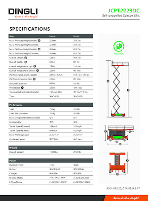 Scherenbühnen auf Rädern Dingli JCPT2223DC