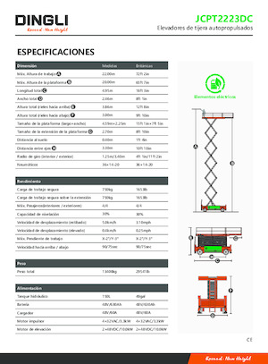 Scherenbühnen auf Rädern Dingli JCPT2223DC