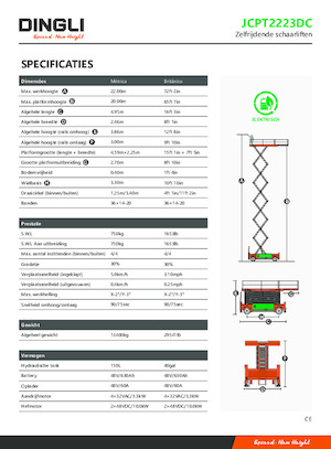 Scherenbühnen auf Rädern Dingli JCPT2223DC