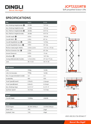 Scherenbühnen auf Rädern Dingli JCPT2223RTB