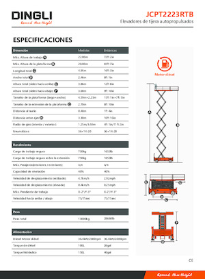 Scherenbühnen auf Rädern Dingli JCPT2223RTB