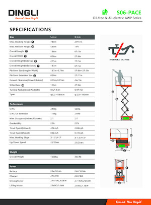 Scherenbühnen auf Rädern Dingli S06-PACE