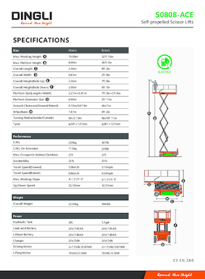 Scherenbühnen auf Rädern Dingli S0808-ACE