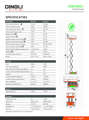 Scherenbühnen auf Rädern Dingli S1612AC+