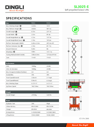 Scherenbühnen auf Rädern Dingli SL3025-E