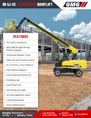 Teleskoparbeitsbühnen auf Rädern GMG 86 SJ-XC