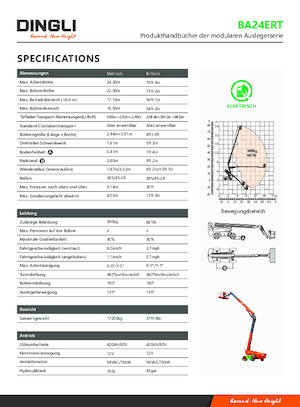 Teleskoparbeitsbühnen auf Rädern Dingli BA24ERT
