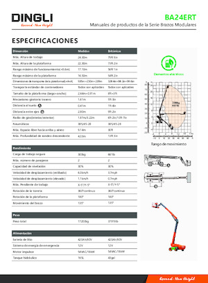 Teleskoparbeitsbühnen auf Rädern Dingli BA24ERT