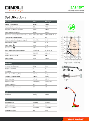 Teleskoparbeitsbühnen auf Rädern Dingli BA24ERT
