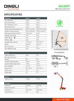 Teleskoparbeitsbühnen auf Rädern Dingli BA24ERT
