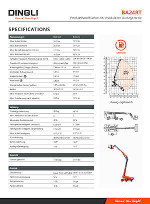 Teleskoparbeitsbühnen auf Rädern Dingli BA24RT