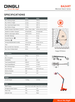 Teleskoparbeitsbühnen auf Rädern Dingli BA24RT