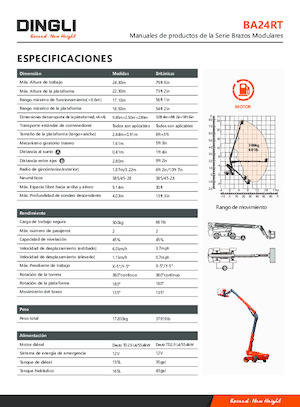 Teleskoparbeitsbühnen auf Rädern Dingli BA24RT