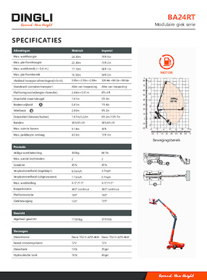 Teleskoparbeitsbühnen auf Rädern Dingli BA24RT