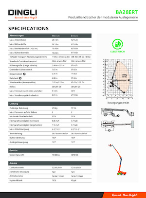 Teleskoparbeitsbühnen auf Rädern Dingli BA28ERT