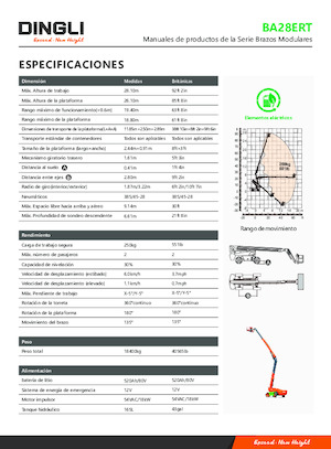 Teleskoparbeitsbühnen auf Rädern Dingli BA28ERT