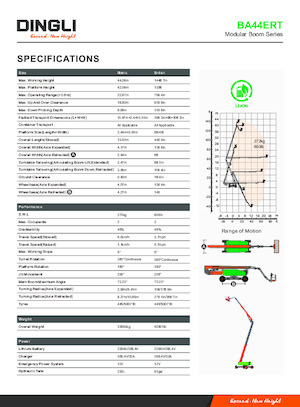 Teleskoparbeitsbühnen auf Rädern Dingli BA44ERT