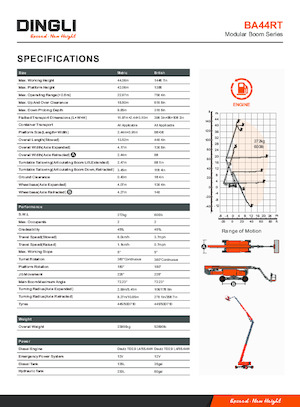 Teleskoparbeitsbühnen auf Rädern Dingli BA44RT