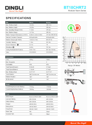 Teleskoparbeitsbühnen auf Rädern Dingli BT18CHRT2