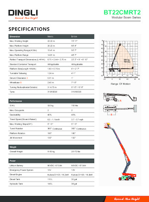 Teleskoparbeitsbühnen auf Rädern Dingli BT22CMRT2