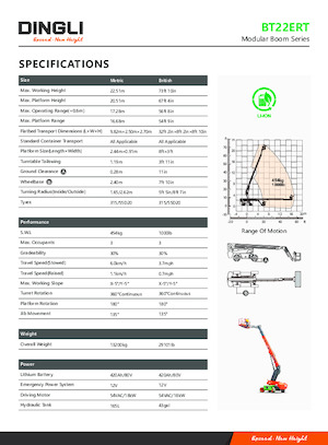 Teleskoparbeitsbühnen auf Rädern Dingli BT22ERT