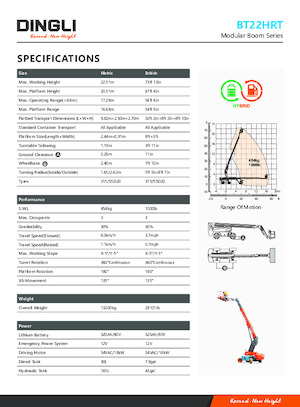 Teleskoparbeitsbühnen auf Rädern Dingli BT22HRT
