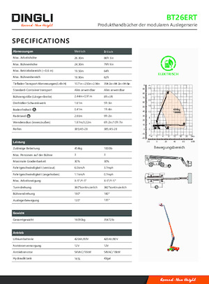 Teleskoparbeitsbühnen auf Rädern Dingli BT26ERT